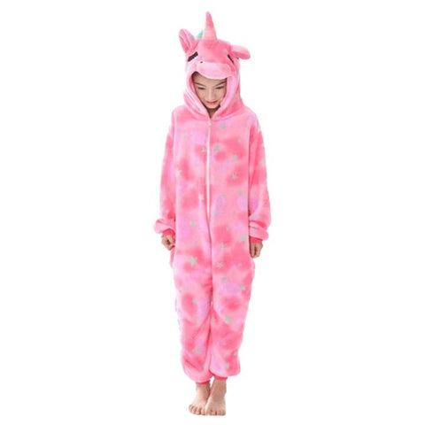 combinaison pyjama licorne rose enfant