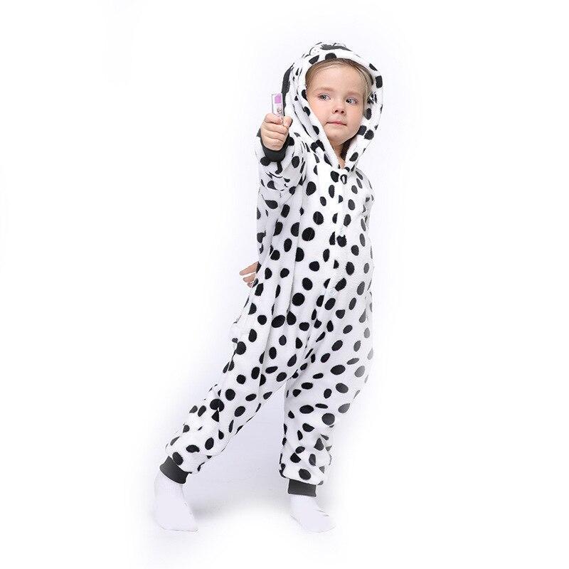 Pyjama Onesie Adulte Déguisement Dalmatien - Combinaison Polaire à Capuche Avec Poches - Unisexe Pour Halloween Ou Noël