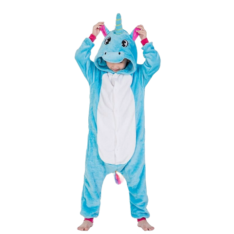 combinaison pyjama licorne bleue enfant