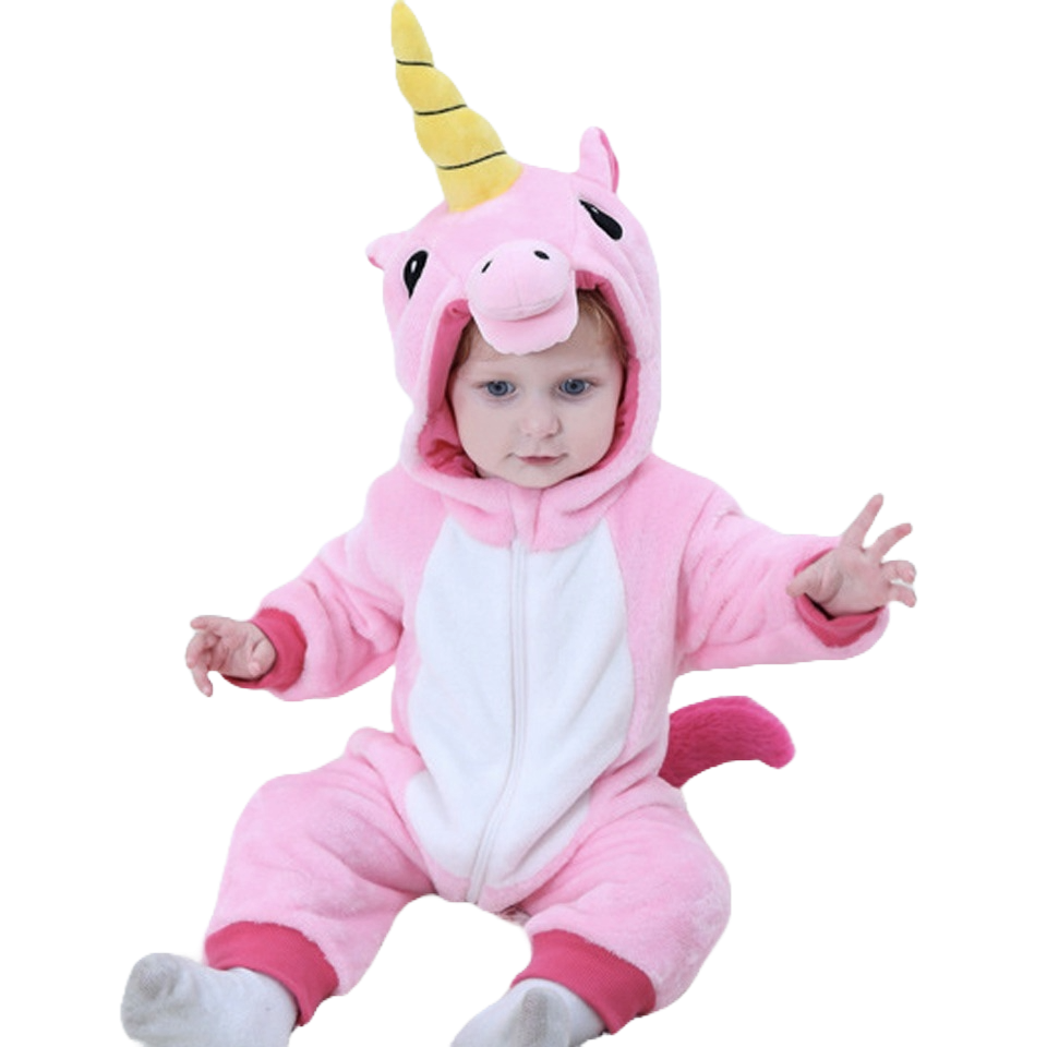 combinaison pyjama licorne rose bébé