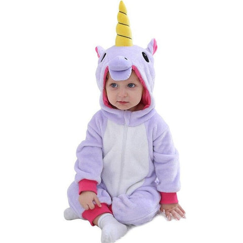 combinaison pyjama licorne violette bébé