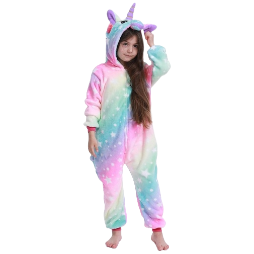 pyjama licorne enfant arc-en-ciel 1