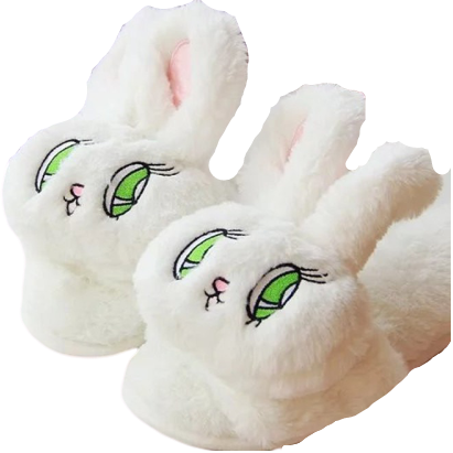 chaussons lapin blanc