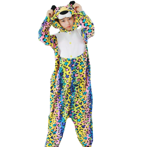 combinaison pyjama panthère multicolore