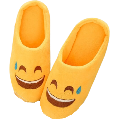 pantoufles emoji mort de rire